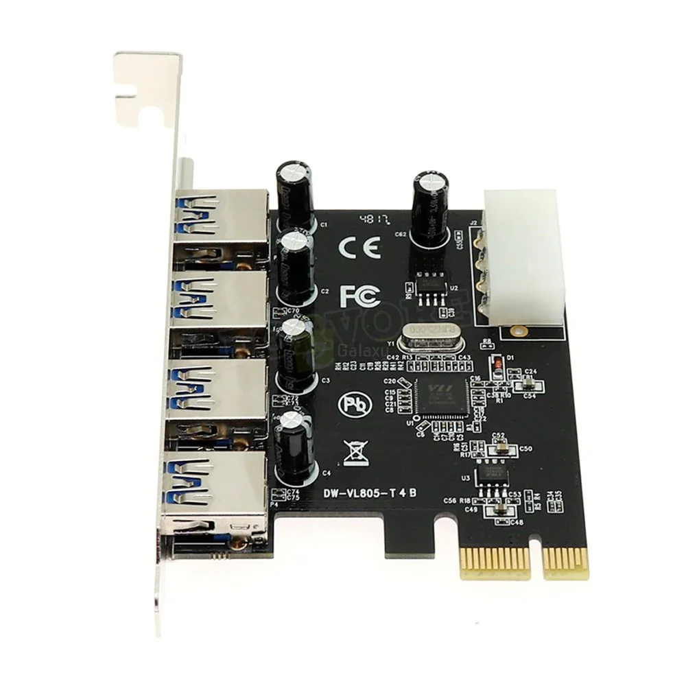 PCIe USB 3.0 Hub Extender Card / PCI Express to 4x USB3.0 Converter Adapter 4 PCIe USB 3.0 Extender Card PCI Express to 4x USB3.0 Converter Adapter side