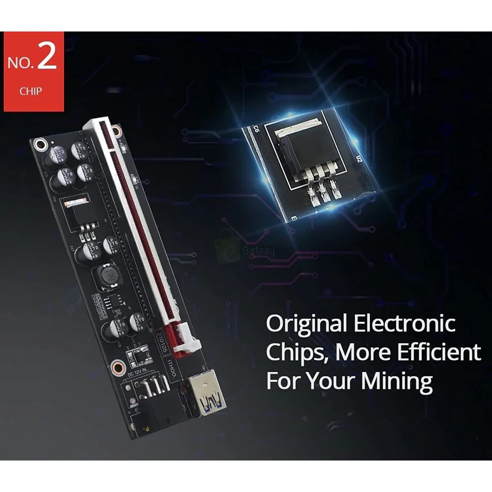 009S Plus PCIE Riser Card 8 Capacitors 6Pin Power Cable 1X to16X Extender for Ethereum Mining 8 009S Plus PCIE Riser Card 8 Capacitors 6Pin Power Cable 1X to16X Extender no 2