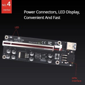 009S Plus PCIE Riser Card 8 Capacitors 6Pin Power Cable 1X to16X Extender no 4