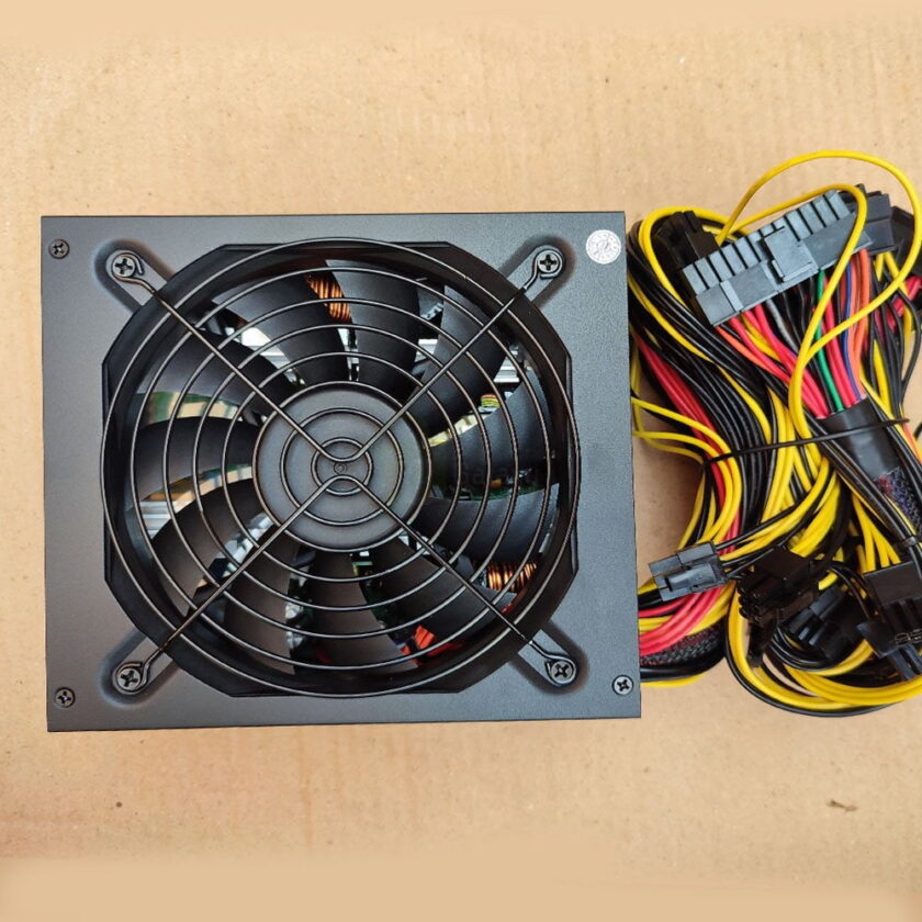 2000 Watt ATX Power Supply for Mining with 16x 8pin Connectors Silent Big Fan 90 Gold back