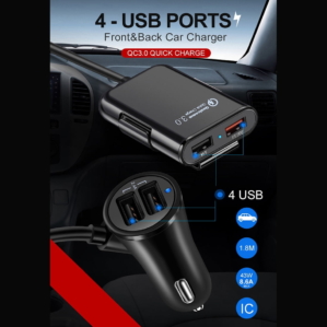HMQ C801 1.8m Cable 8A Max 4 Ports USB Car Charger usb ports