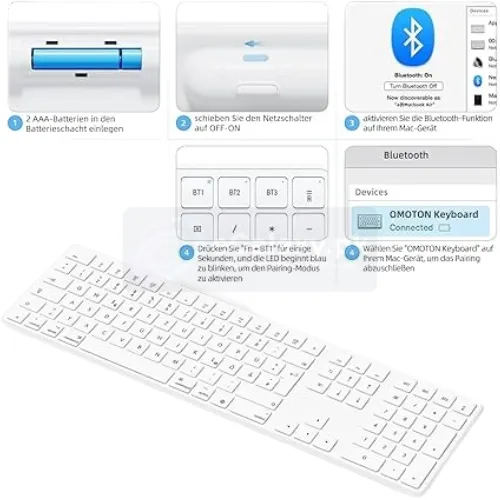 OMOTON KB515 Keyboard Mac Bluetooth Keyboard for Mac OS (MacBook Air/Pro/iMac/Pro) 3 OMOTON Bluetooth Keyboard for Mac OS