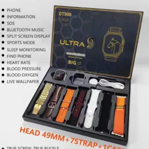 DT900 Ultra Smart Watch 7 in 1 Straps, Different Colors