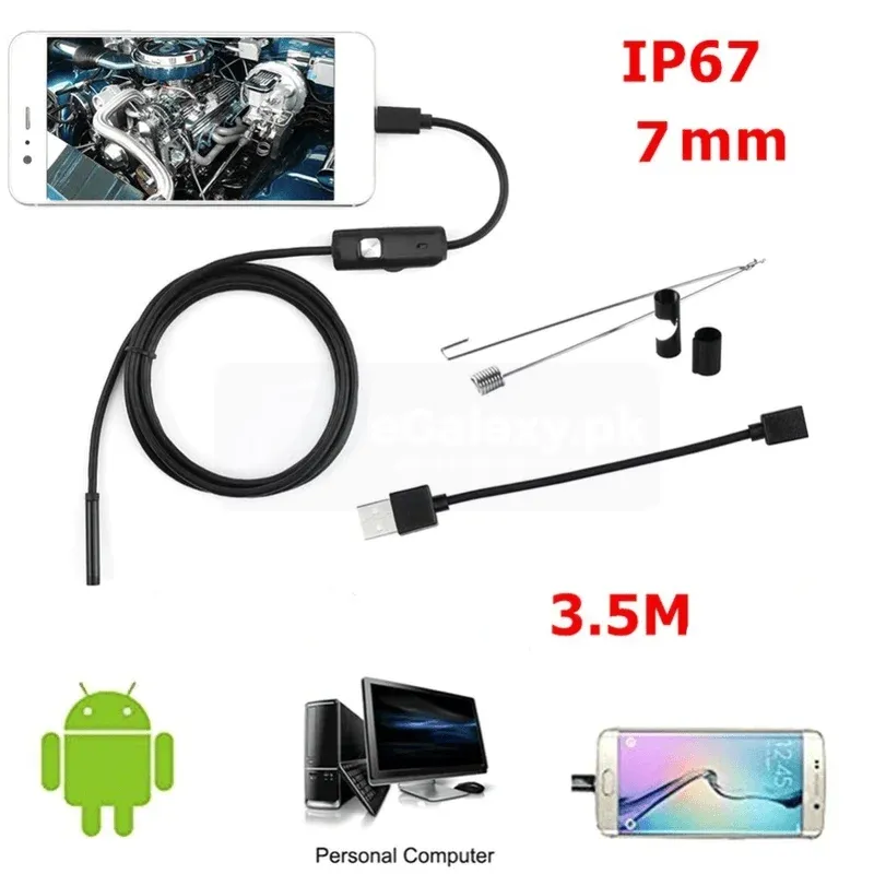 7mm Endoscope Camera HD Inspection Borescope | Endoscope Camera HD With 6 LED Soft Cable Waterproof Inspection Borescope For Android PC 3.5M 7mm 3 7mm Endoscope Camera HD Inspection Borescope
