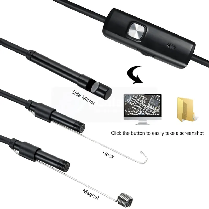 7mm Endoscope Camera HD Inspection Borescope | Endoscope Camera HD With 6 LED Soft Cable Waterproof Inspection Borescope For Android PC 3.5M 7mm 5 7mm Endoscope Camera HD Inspection