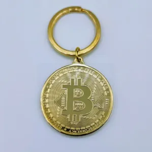 GOld bitcoin keychain