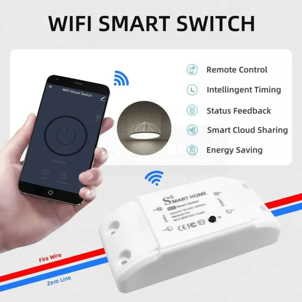 WiFi Remote Switch, AC90-250V 10A, Universal DIY Module for Smart Home Assistant 7 off wifi switch