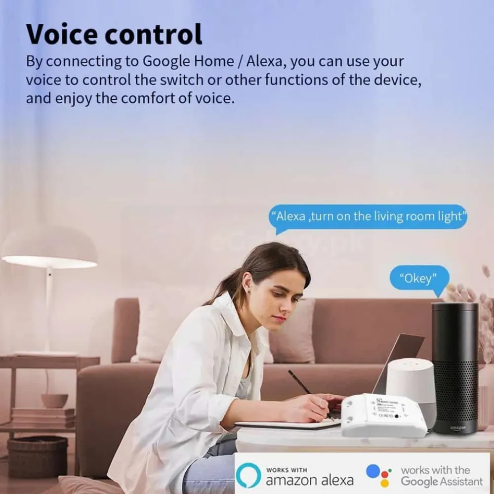 WiFi Remote Switch, AC90-250V 10A, Universal DIY Module for Smart Home Assistant 6 on i off wifi switchs