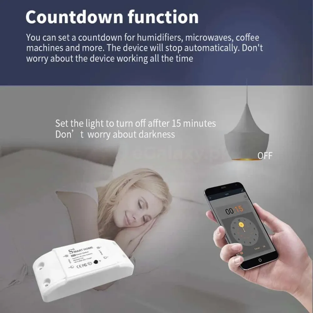 WiFi Remote Switch, AC90-250V 10A, Universal DIY Module for Smart Home Assistant 3 on off wifi switch
