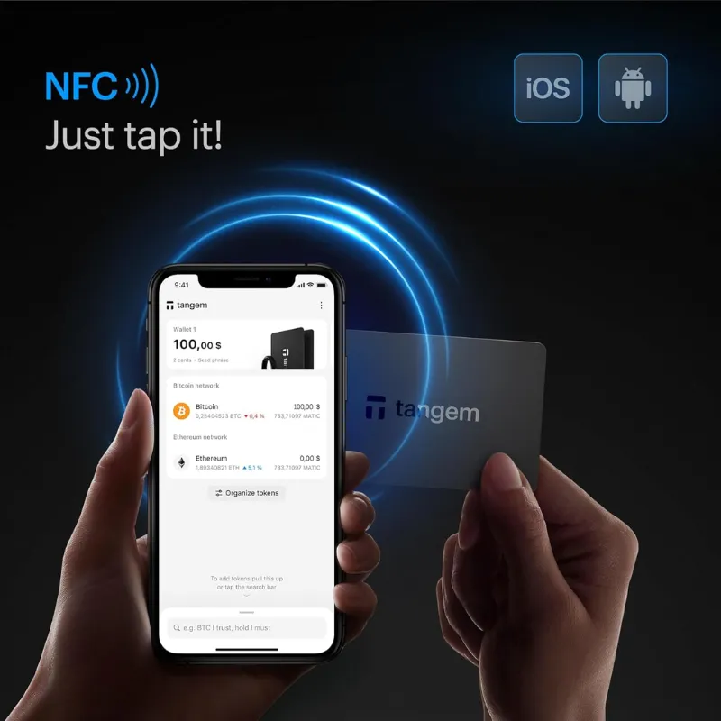 Tangem Wallet Pack of 3 Cards - Secure Crypto Wallet - Offline Hardware Wallet 5 Tangem Wallet NFC