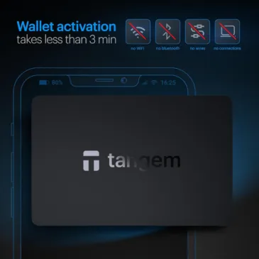 Tangem Wallet activaion less than 3min Tangem Wallet activaion less than 3min