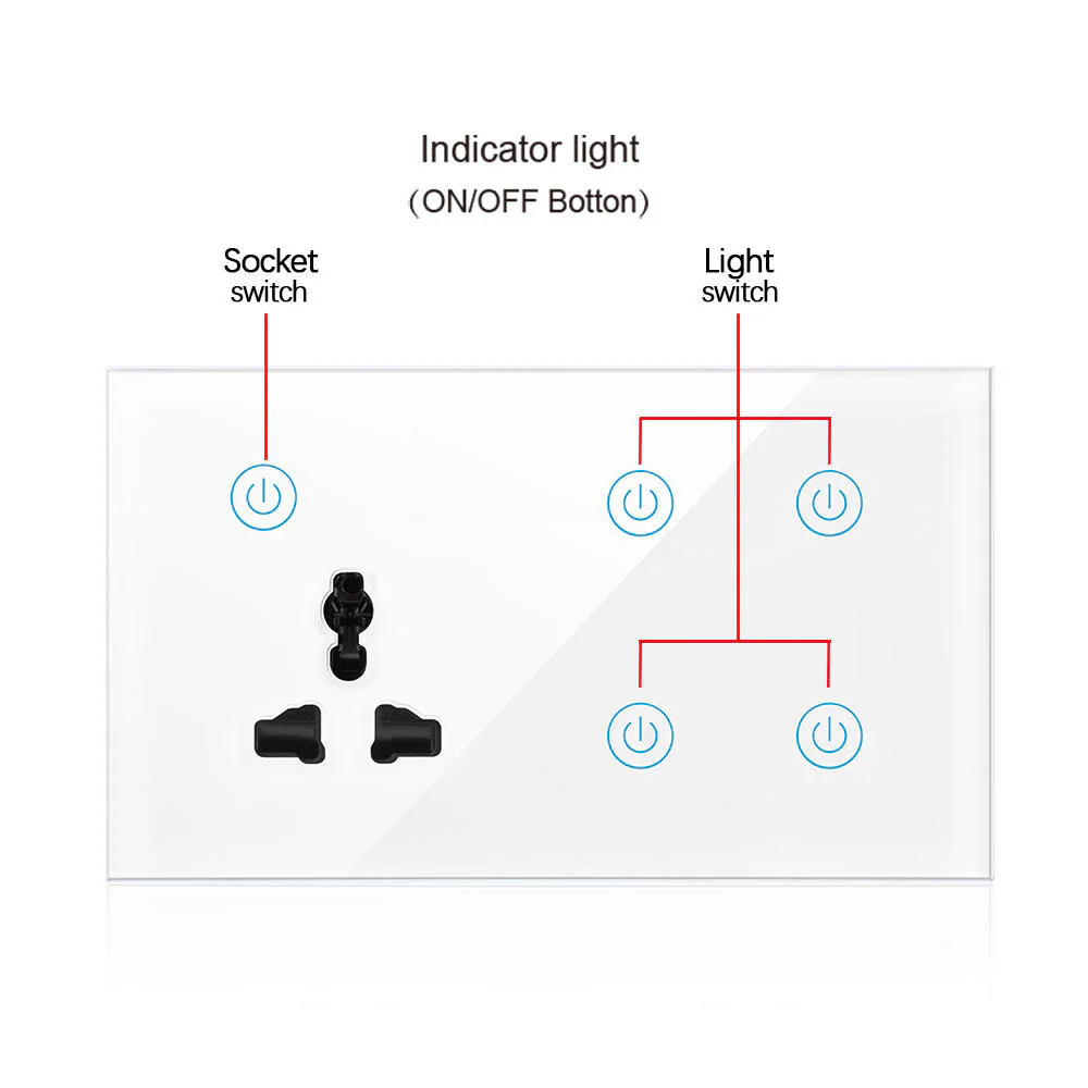 Wifi 4 Gang With Wall Socket