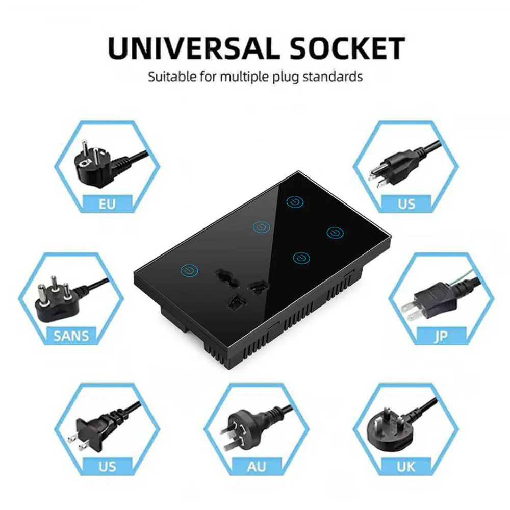 Wifi 4 Gang With Wall Socket