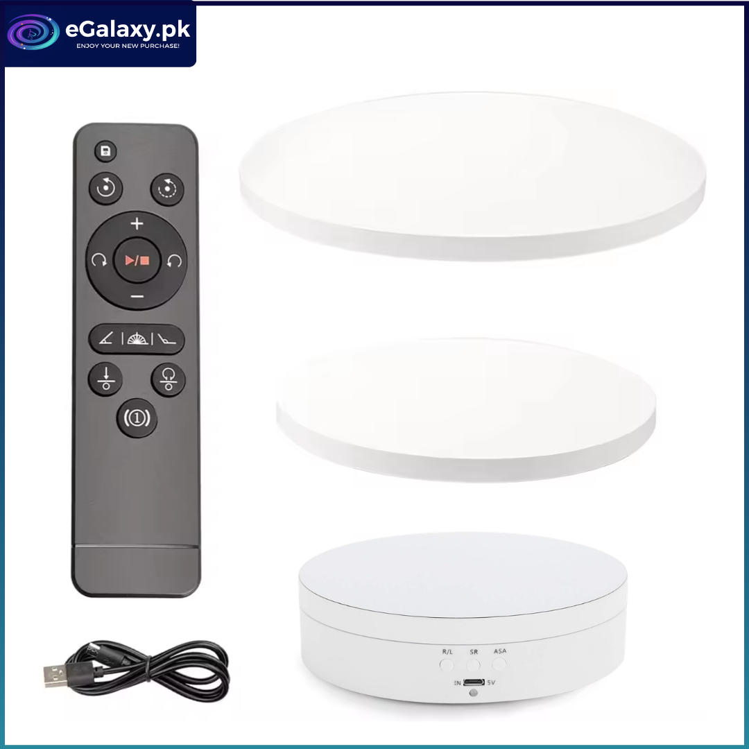 3-in-1 Rotating Display Stand – 5V Electric 360° Photography Turntable with Remote 4 3-in-1 Rotating Display Stand