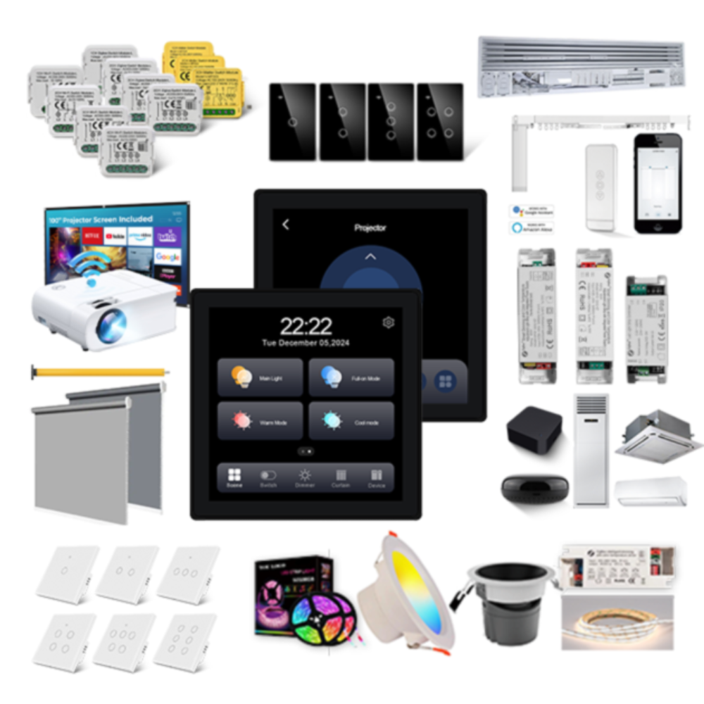 4 Gang + Zigbee Smart Home Control Panel 4 Inch X4 10 4 Gang + Zigbee Smart Home Control Panel