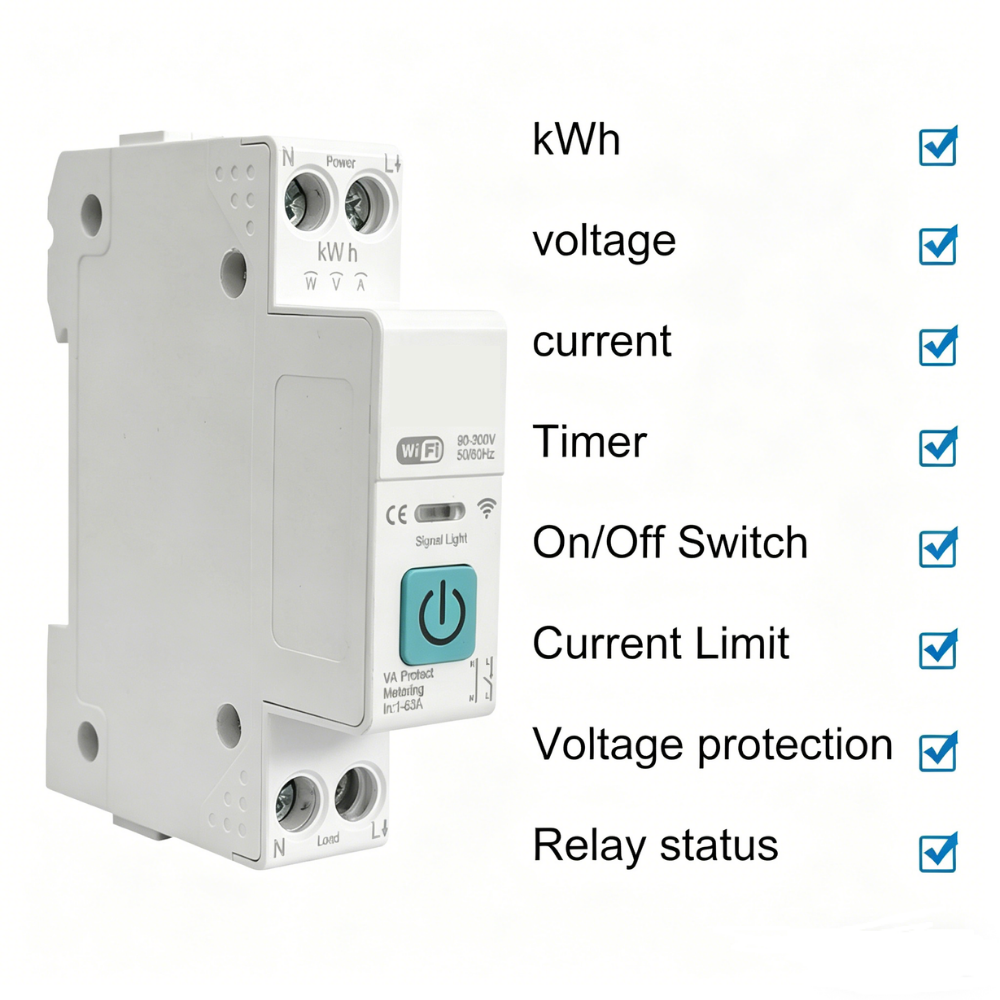 63A 1P+N Breaker | WiFi Smart Switch with Energy Metering 3 63A 1P+N Breaker
