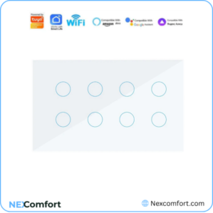 WiFi 8 Gang Switch Circle Icon White