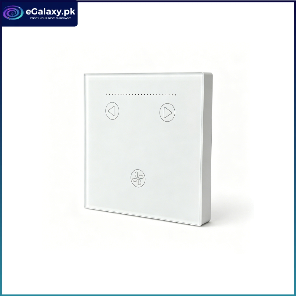 WiFi Fan Dimmer Switch | Glass Touch Panel White | Fan Speed & Light Control 1 WiFi Fan Dimmer Switch